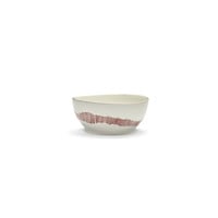 thumb-Bowl / Kom 16 cm Feast Ottolenghi wit met rode streepjes-1