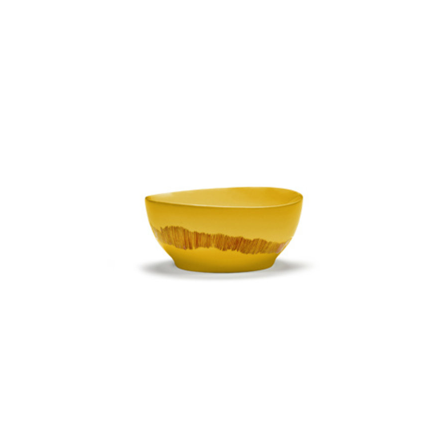 Bowl / Kom 16 cm Feast Ottolenghi geel met rode streepjes-1