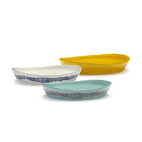 thumb-Serveerschaal 30 cm Feast Ottolenghi wit met blauwe streepjes-2