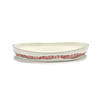 Serveerschaal 36 cm Feast Ottolenghi wit met rode streepjes