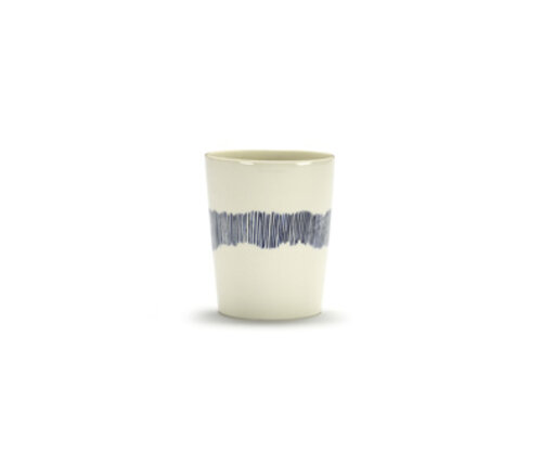  Serax Theekop  Feast Ottolenghi 33 cl wit met blauwe streepjes 