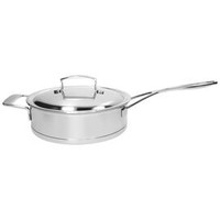 Lage sauteuse / sauteerpan 24 cm Silver met dubbelwandig deksel