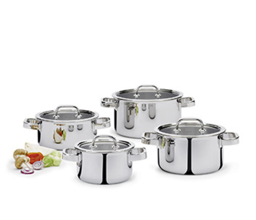  Spring Starterset  4-dlg. Finesse 2+  hoge kookpot 16,20 en 24 cm + lage kookpot 20 cm 