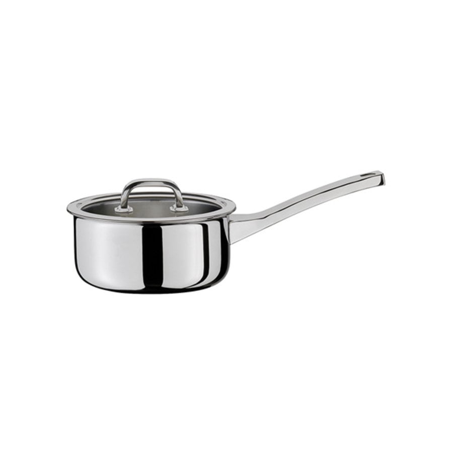 Lage steelpan 16 cm Finesse 2+ met glasdeksel-1