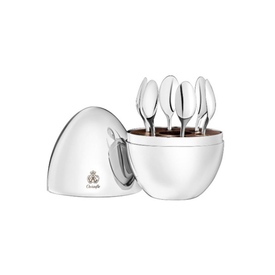 Ei Mood Coffee met 6 verzilverde espressolepels / mokkalepels-1