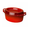 Le Creuset Doufeu ovaal 32 cm met deksel rood gietijzer fonte