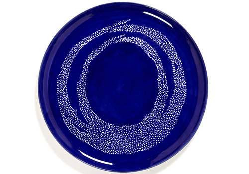  Serax Ronde schotel 35 cm Feast Ottolenghi - blauw met witte swirl 