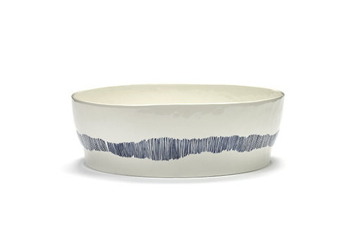  Serax Slakom 28.5 cm Feast Ottolenghi wit met blauwe swirl 