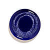 Plat bord Feast Ottolenghi 26.5 cm blauw witte swirl - puntjes