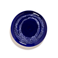 thumb-Plat bord Feast Ottolenghi 26.5 cm blauw  witte swirl -puntjes-1