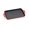 Le Creuset Rechthoekige grillplaat 32 x 24 cm kersenrood gietijzer fonte