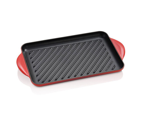  Le Creuset Rechthoekige grillplaat 32 x 24 cm kersenrood gietijzer fonte 