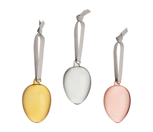  Iittala Set 3 kristallen eitjes 6 cm - gekleurd 