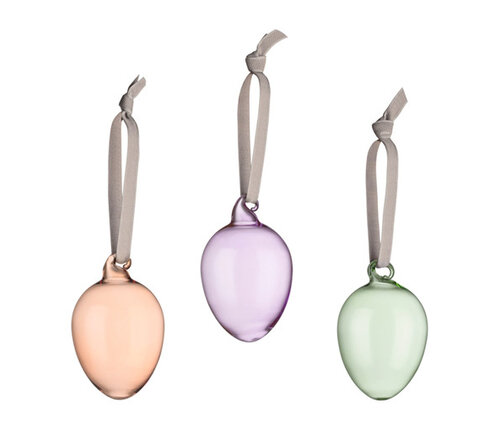  Iittala Set 3 kristallen eitjes 6 cm - gekleurd - lentemix 