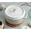 Staub Ronde cocotte  white truffle  wit 26 cm gietijzer