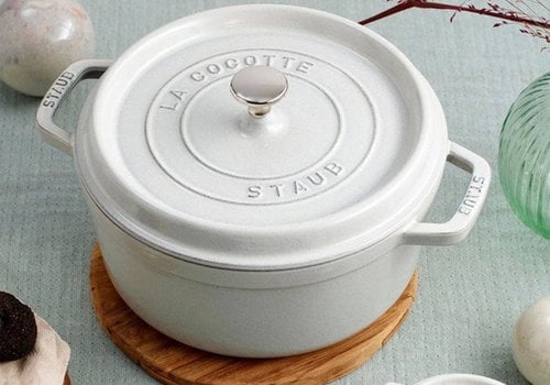  Staub Ronde cocotte white truffle wit 26 cm gietijzer 