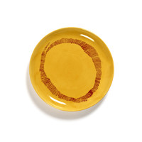 thumb-Gebakbord 19,5 cm Feast Ottolenghi geel met rode swirl-1