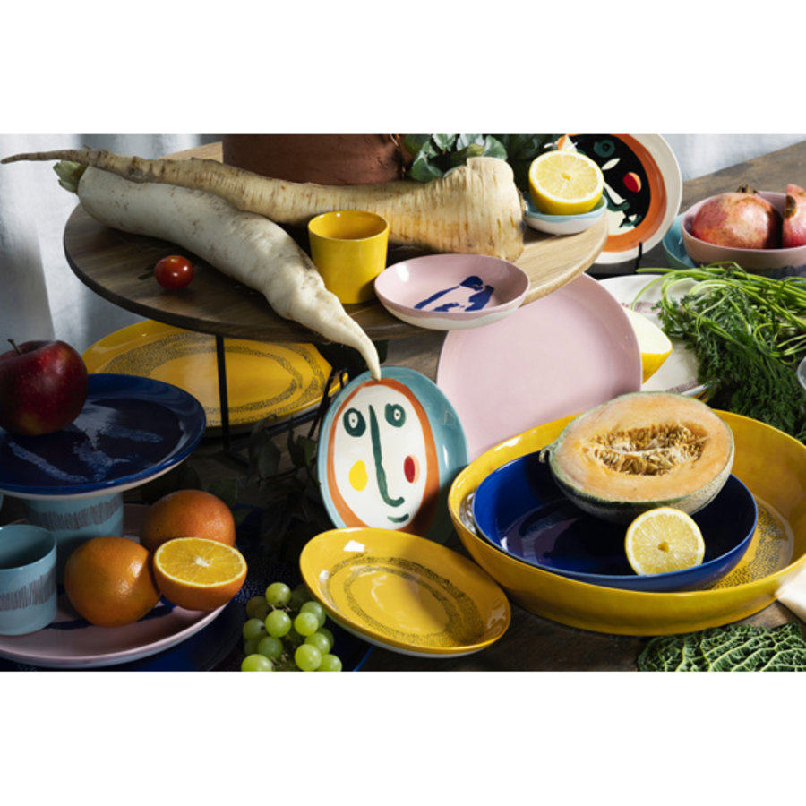 Gebakbord 19,5 cm Feast Ottolenghi wit met blauwe artisjok-6