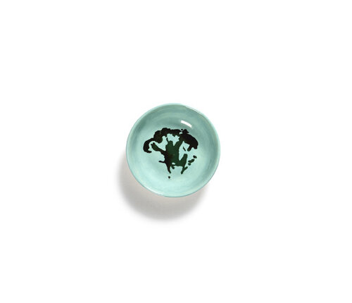  Serax Klein schaaltje 7,5 cm Feast Ottolenghi azur/turquoise met zwarte brocolli 
