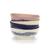 thumb-Grote bowl 17 cm Feast Ottolenghi wit met rode swirl-3