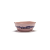 thumb-Grote bowl 17 cm Feast Ottolenghi roos met blauwe swirl-1