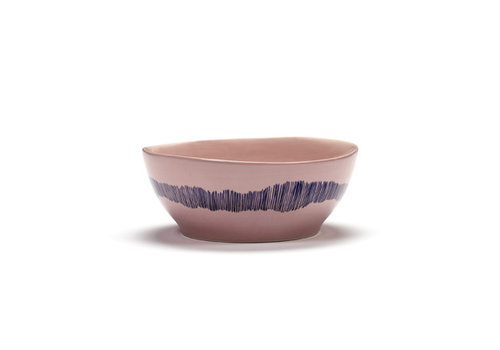  Serax Grote bowl 17 cm Feast Ottolenghi roos met blauwe swirl 