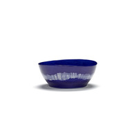 thumb-Grote bowl 17 cm Feast Ottolenghi blauw met witte swirl-1