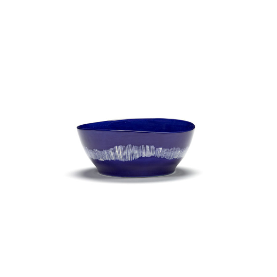 Grote bowl 17 cm Feast Ottolenghi blauw met witte swirl-1