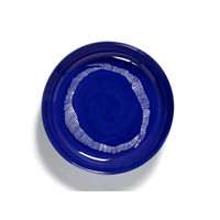 thumb-Diep bord 22 cm Feast Ottolenghi blauw met witte swirl-1