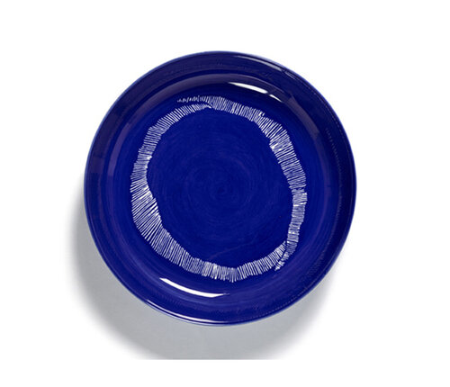  Serax Diep bord 22 cm Feast Ottolenghi blauw met witte swirl 