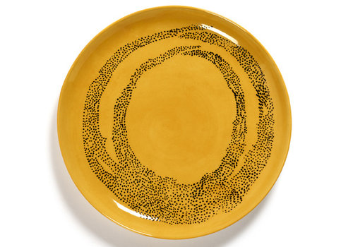  Serax Dessertbord 22.5 cm Feast Ottolenghi geel met zwarte stippen 