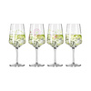 Set van 4 Hugo glazen gekleurd decor