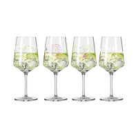 thumb-Set van 4 Hugo glazen gekleurd decor-1