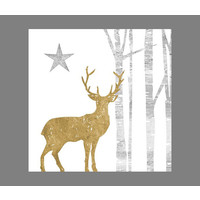 Servetten Kerstmis -  Mystic Deer Gold - 33x33 cm