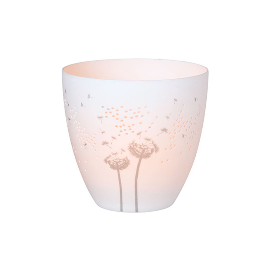 Sfeerlicht wit porselein met bloemen zilver-2