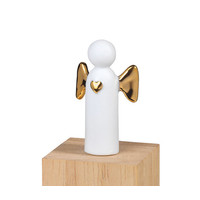 thumb-Engel wit porselein goud / Beschermengel in houten doosje-2