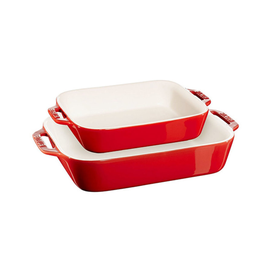 Set 2 ovenvaste gratins keramiek koperrood 20 en 27 cm lengte-1