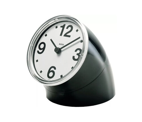 Alessi Tafelklok Cronotime zwart / Deskclock Cronotime zwart / Bureauklok Cronotime zwart 