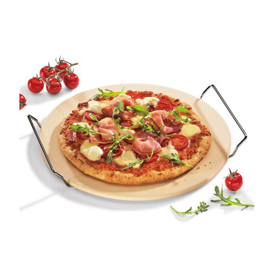 Ronde pizzasteen in houder 30.5 cm-1