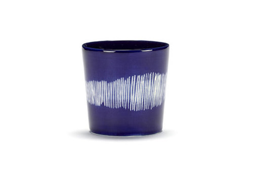  Serax Koffiekop Feast Ottolenghi 25 cl Lapis Lazuli swirl stripes blauw wit 