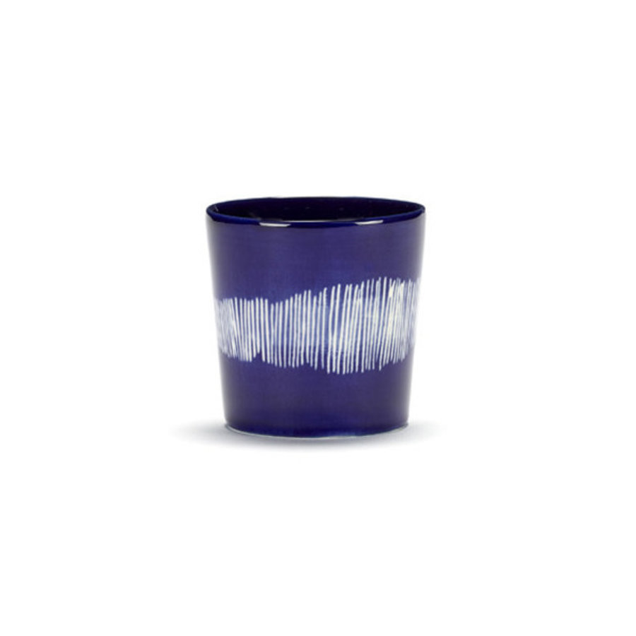 Koffiekop Feast Ottolenghi 25 cl Lapis Lazuli swirl stripes blauw wit-1