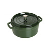 Staub Ronde cocotte gietijzer Staub 26 cm 5.2 L basilicum groen