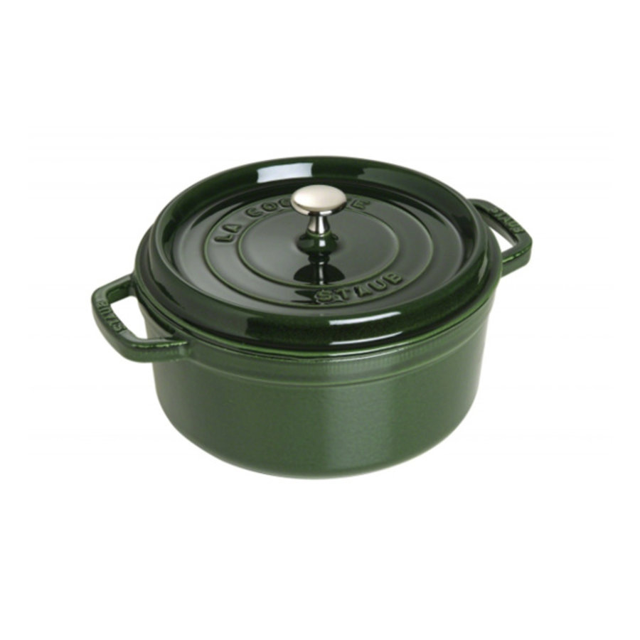 Ronde cocotte gietijzer Staub 26 cm 5.2 L basilicum groen-1