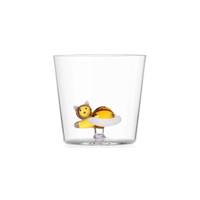 thumb-Beker Tabby Cat glas 35 cl liggende amber kat met witte staart-1