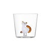 Beker Tabby Cat glas 35 cl zittende witte kat met amber staart