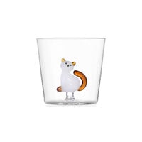 thumb-Beker Tabby Cat glas 35 cl zittende witte kat met amber staartitte staart-1
