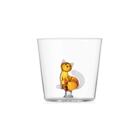 thumb-Beker Tabby Cat glas 35 cl zittende amber kat met witte  staart-1