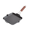 Fontignac Grillpan gietijzer geëmailleerd 24x24 cm met steel