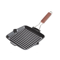 thumb-Grillpan gietijzer geëmailleerd 24x24 cm met steel-1