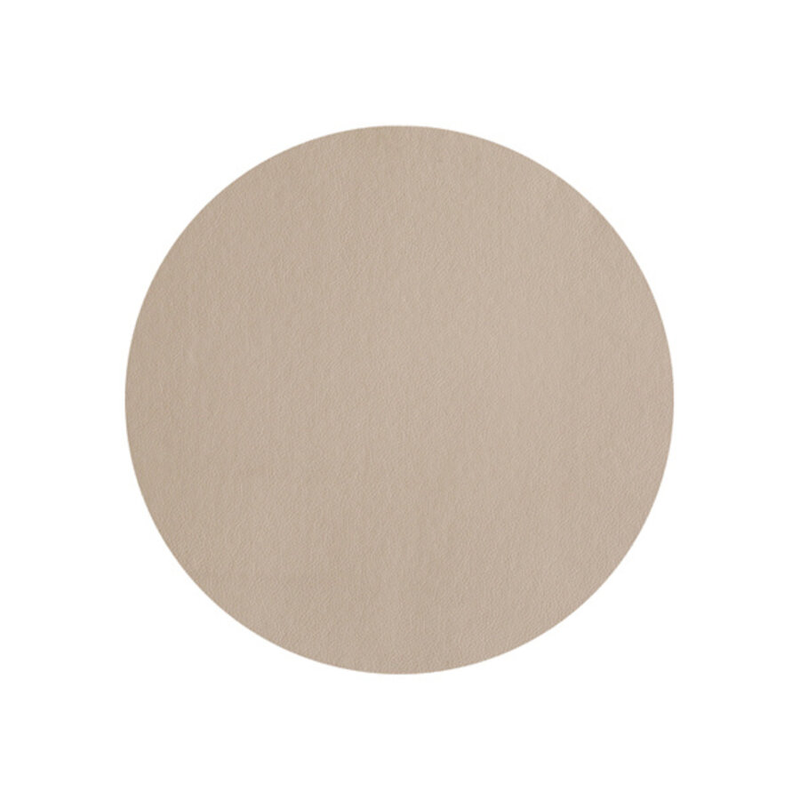 Ronde placemat kunstleder stone beige 38 cm diam.-1